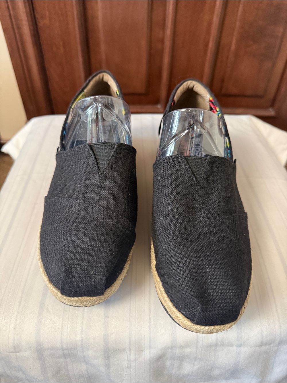 BOBS Skechers Black Canvas Slip-On Espadrille Loafers